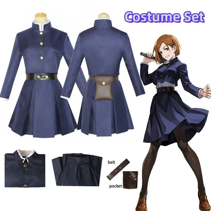 Anime Jujutsu Kaisen Costume Cosplay Kugisaki Nobara Tatoo Ragazze Donne Vestono Uniforme Set Completo