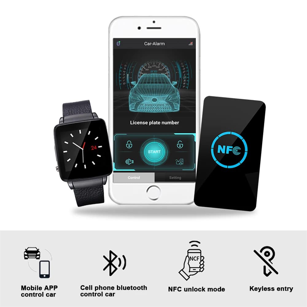 NFC mobile phone watch modified car NFC keyless access system smart digital key matching mobile phone Bluetooth remote control