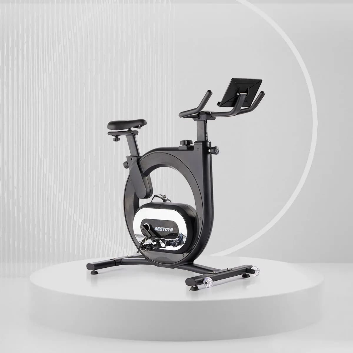 Factory Hot Sale Adjustable Motor Magnetic Resistance Muscle Strengthening Belt Driven Spinning Bike 6KG Flywheel 120KG Exercise