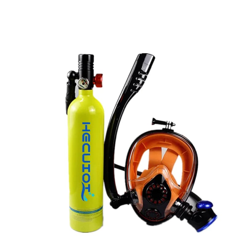 Mini set of scuba diving tanks 1 l, mini diving tank with snorkeling mask with simple breathing