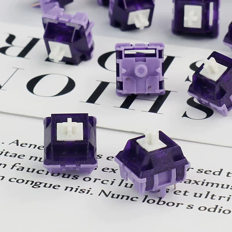 ‌ Duhuk Bitter Tea Purple V2 Switch 5-Pin Pure Long Stroke Tactile Switch (58g/63.5g) per tastiere meccaniche personalizzate