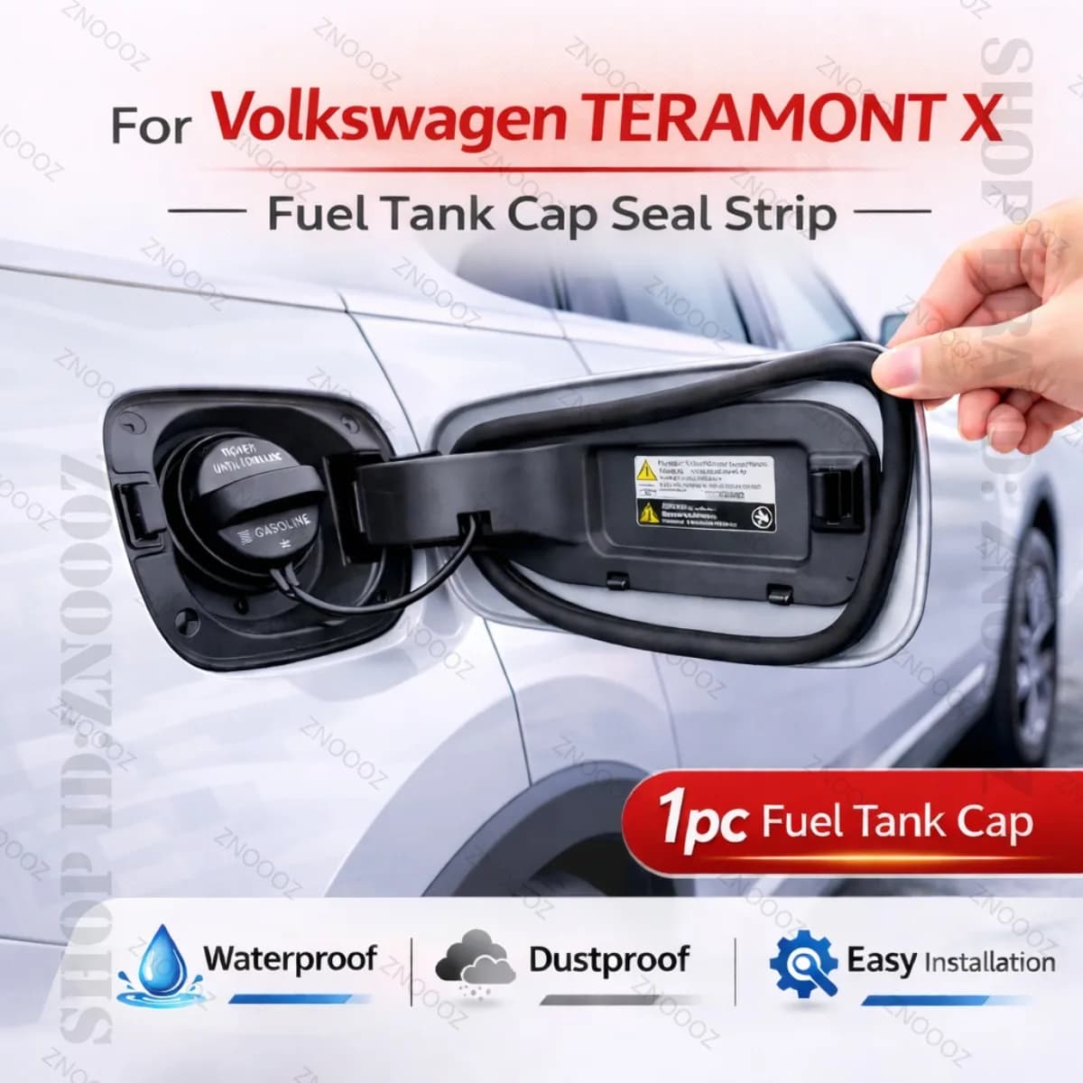 Striscia sigillante per auto in gomma a doppio strato, antipolvere, impermeabile, protezione per tappo serbatoio, 1 pezzo, copertura serbatoio carburante per TERAMONT X