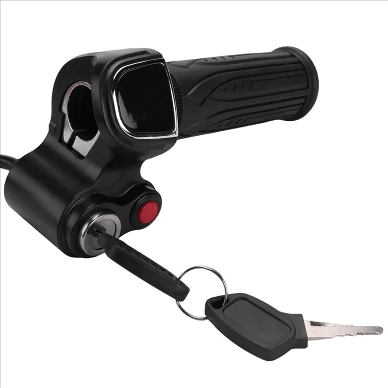 【Must-Haves】 Acceleratore a rotazione con impugnatura a gas 2X 60V con indicatore batteria, interruttore a scatto e blocco/chiave per scooter elettrico, bicicletta, parte MTB