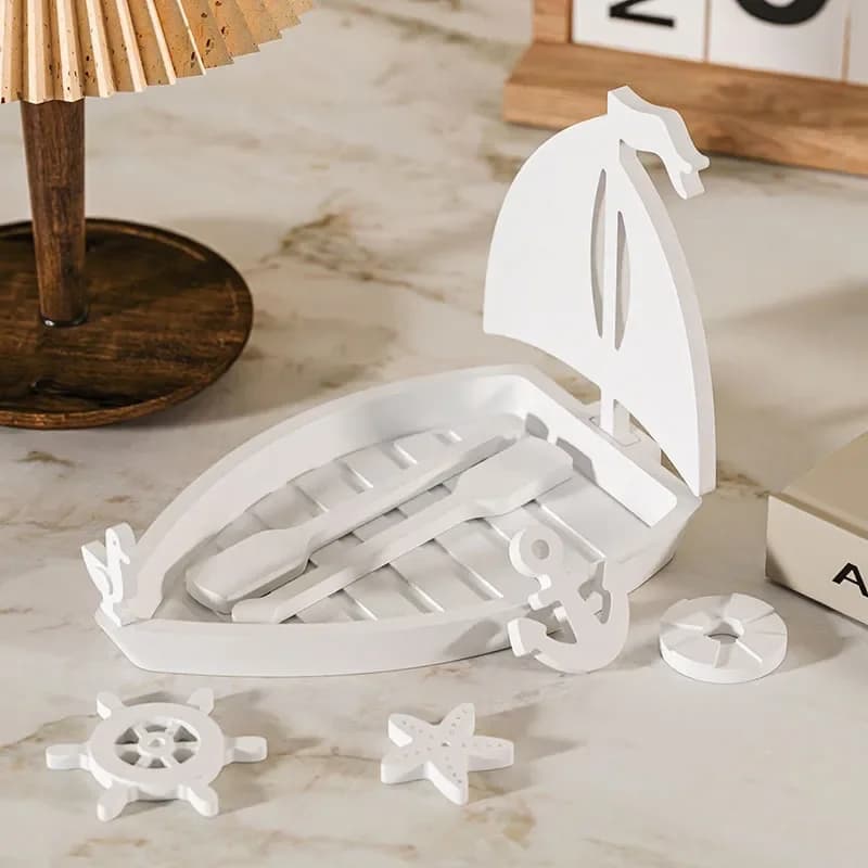 DIY Pirate Sailboat Silicone Mold Candle Holder 3D Marine Boat Mould for Gypsum Ornament Epoxy Resin Home Crafts Decorative Item