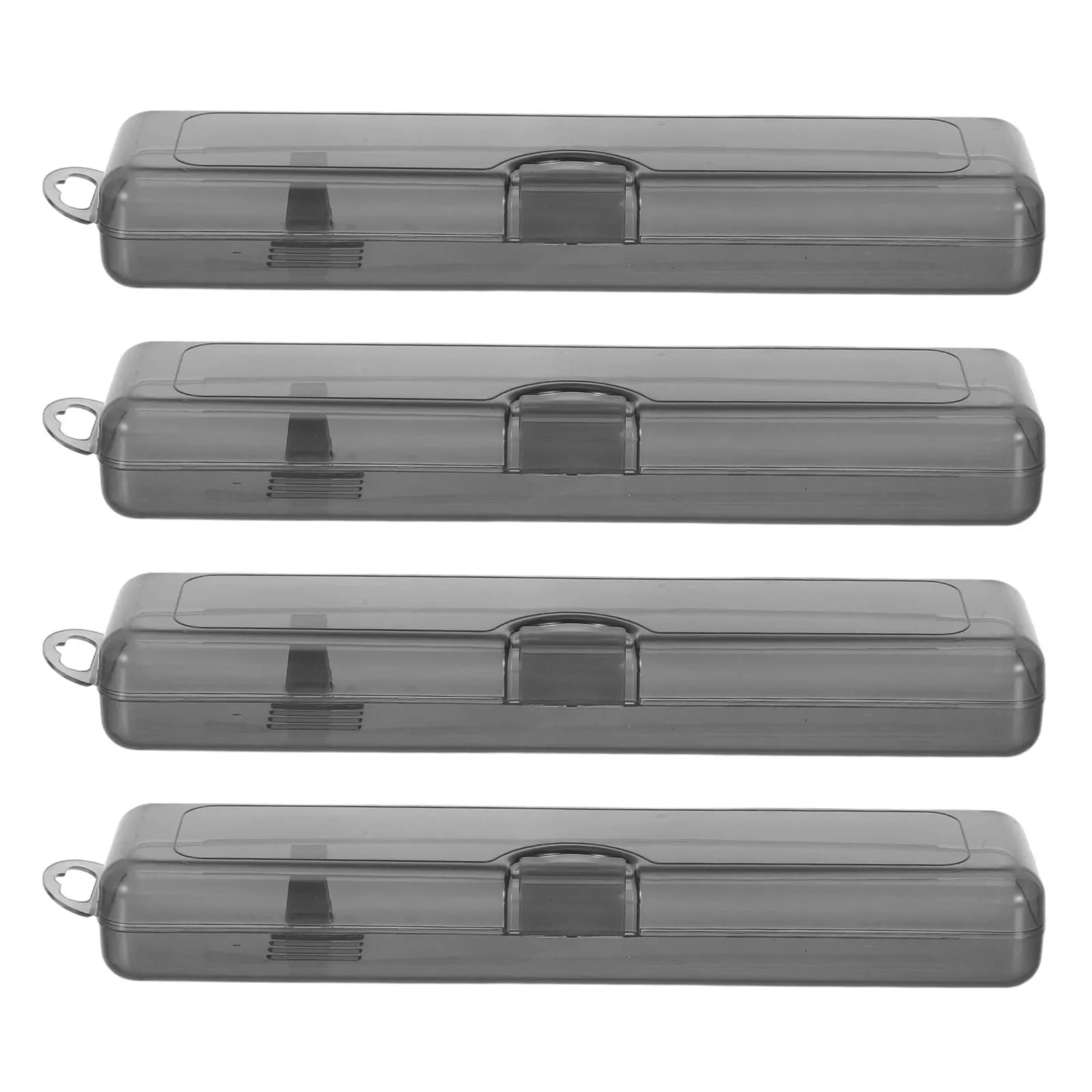 4Pcs Travel Toothbrush Storage Case Black Clear Plastic Toothbrush Holder Portable Toothpaste Carrier Travel Brush Protector