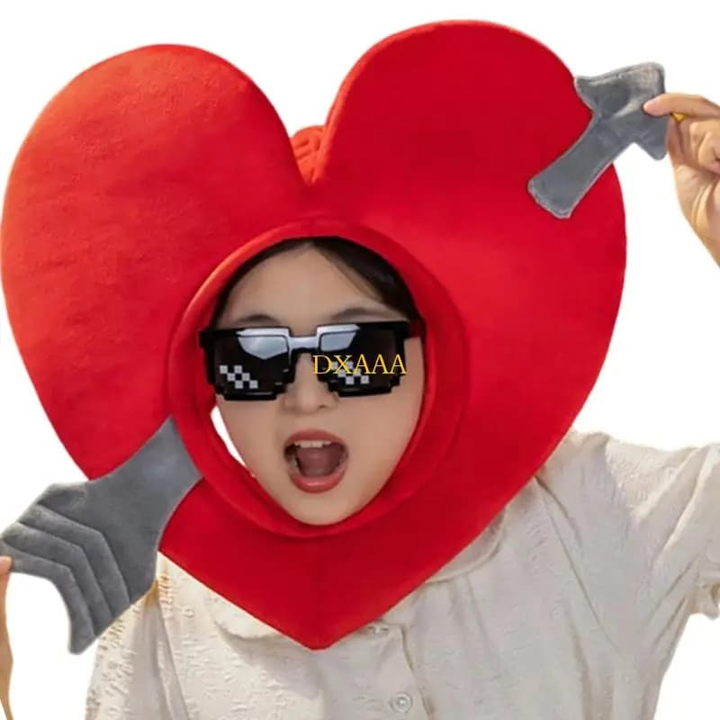 DXAA Divertenti Amorini Frecce Cuore Copricapo Occhiali 2 Pezzi Costumi Accessori Puntelli Foto per Cosplay