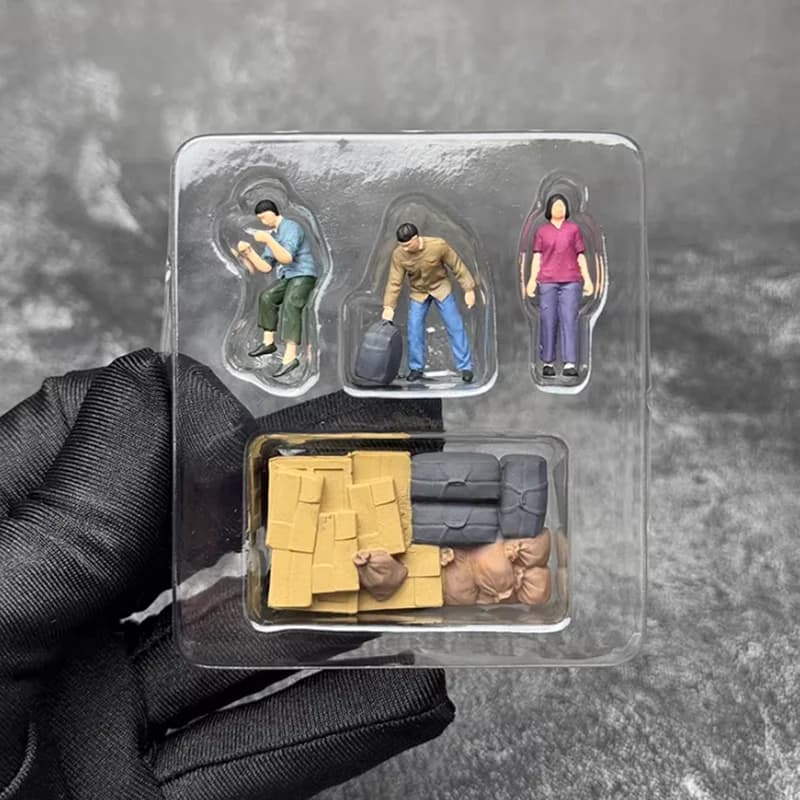 Set di Valigie per Bambole in Scala 1:64 per Autobus JT663, Accessori per Modellini in Plastica, Collezione, Regalo, Esposizione, Ornamento