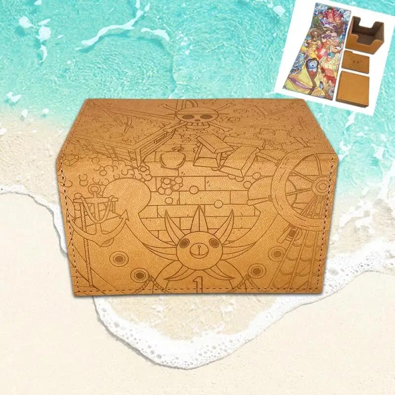 One Piece OPCG Thousand Sunny DIY Large Capacity Leather Card Box Thickened Anime Game Collection Card Storage Box