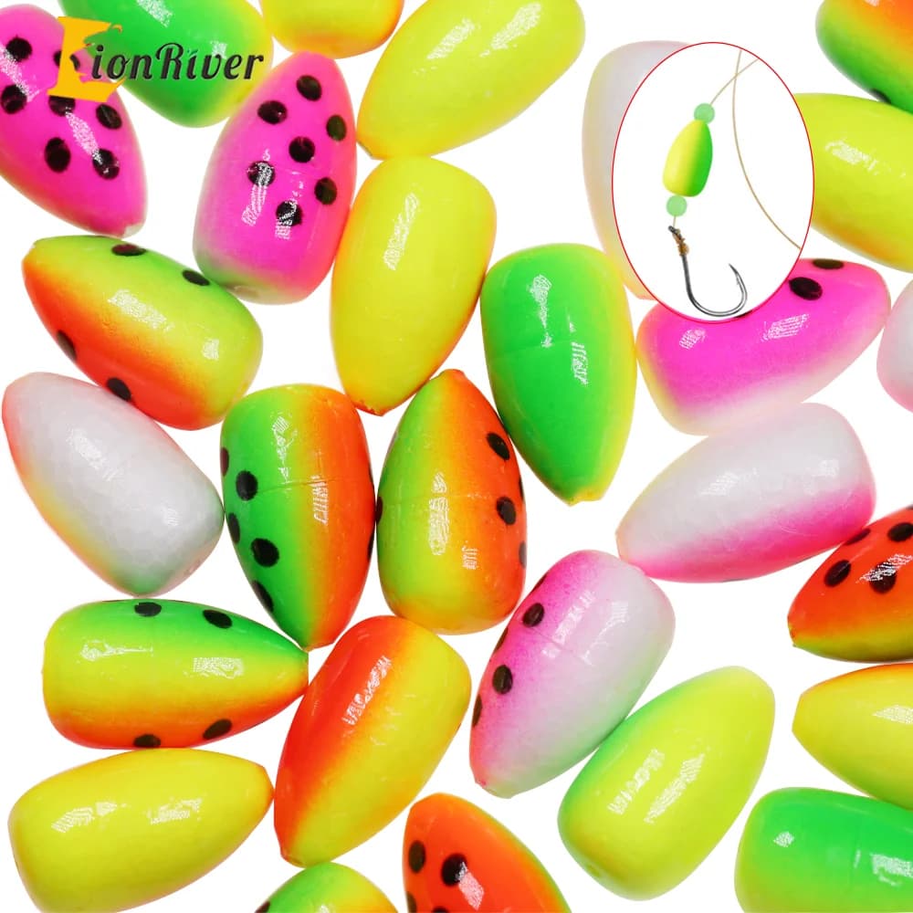 Lionriver Schiuma Galleggiante da pesca Proiettile Galleggianti Palla di galleggiamento Acqua salata Richiamo di pesca Galleggiante Bobber Trota Pesce gatto Walleye Rigs Attrezzatura