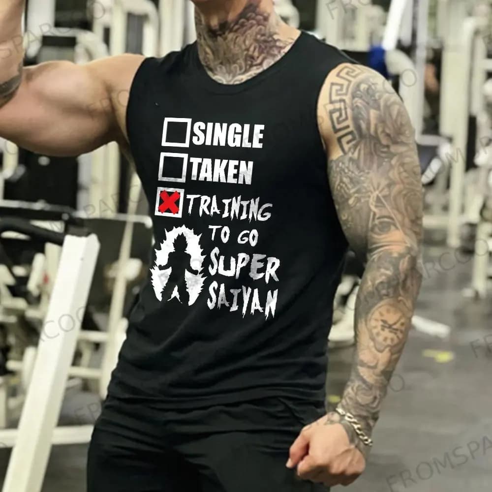 Nuovo Dragon Ball Anime Goku Stampa periferica Canotta Palestra da uomo Casual Allentato Sport Estate Moda Gilet in puro cotone ins