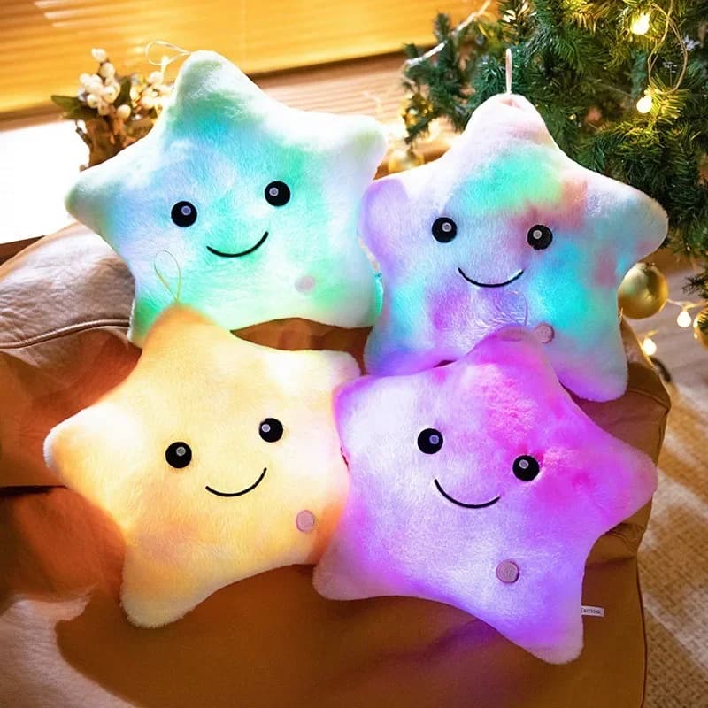 Cuscino da tiro in peluche con stella luminosa Cuscino imbottito con stella luminosa a LED Cuscino decorativo per divano Cuscino per schienale per dormire in ufficio