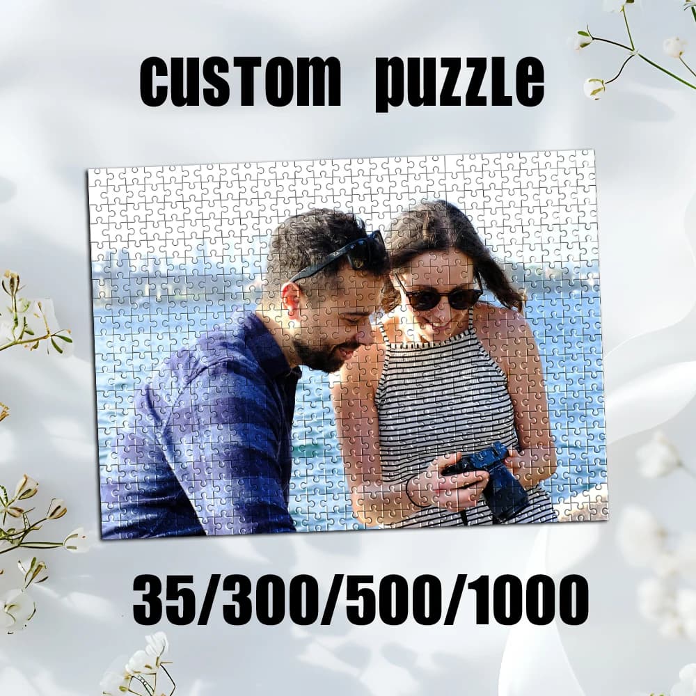Puzzle personalizzato con foto da 35/300/500/1000 pezzi, ritratto personalizzato, caricamento foto personalizzato per regali di compleanno personalizzati