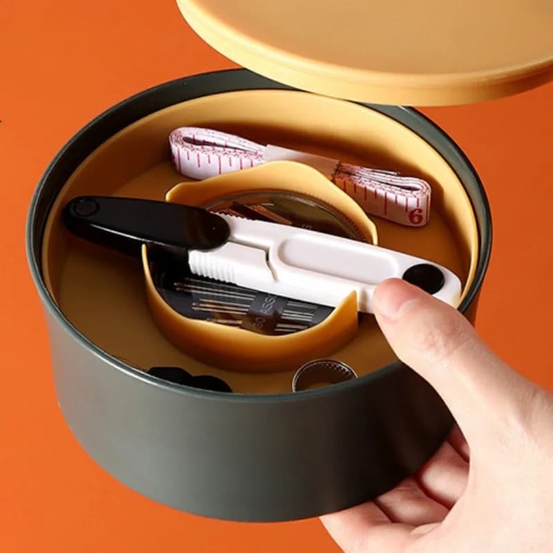 Set di scatole per cucire con bottoni per la casa, strumento per cucire a mano multifunzionale portatile per borse da cucito