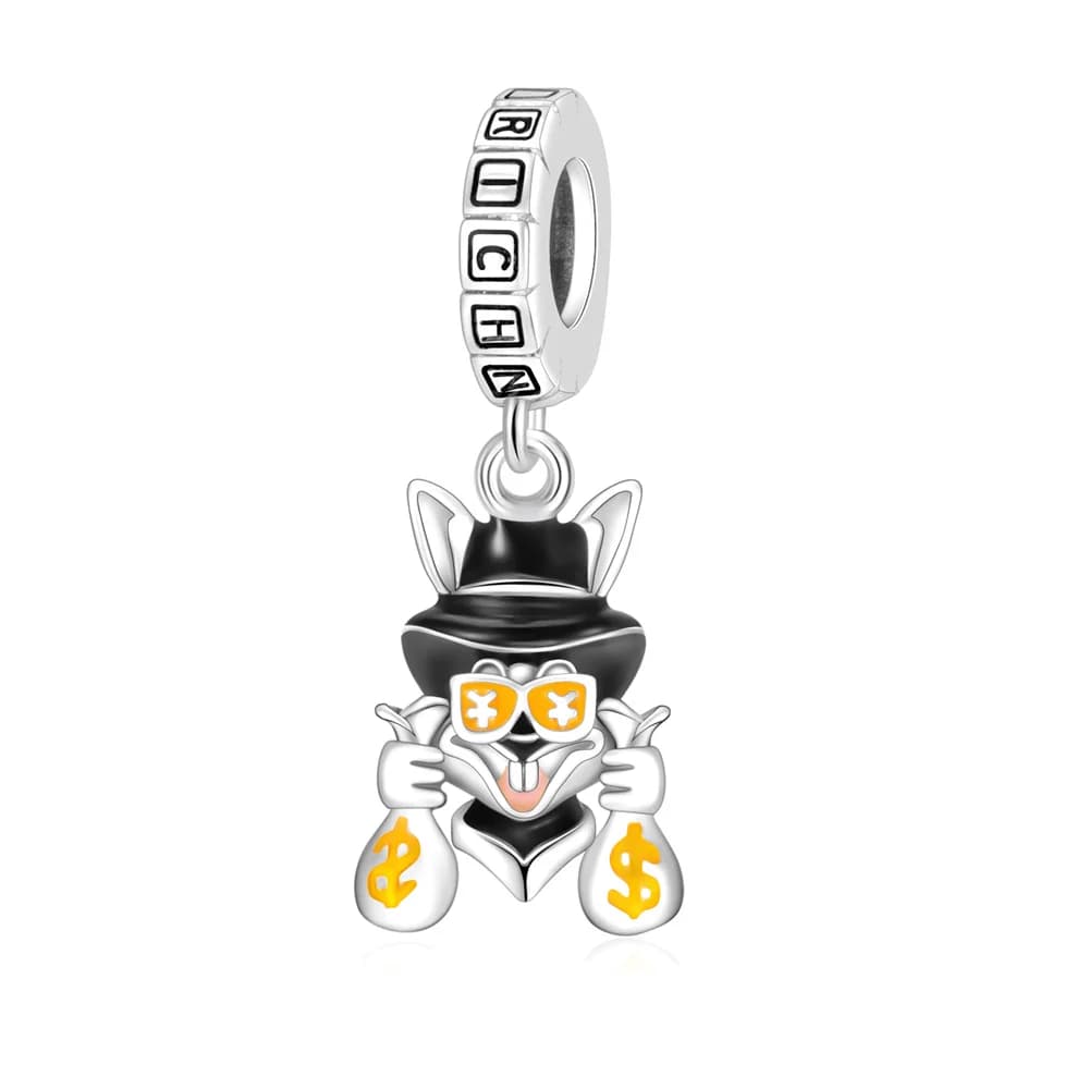 Pan Charms Gioielli con ciondolo braccialetto con ciondolo con coniglio ricchezza originale