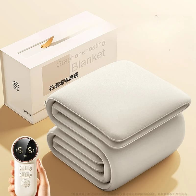 Coperta riscaldata elettrica in grafene Doppio controllo Singolo Doppio lavabile Dormitorio domestico Risparmio energetico Riscaldamento rapido Spegnimento automatico Cobertor