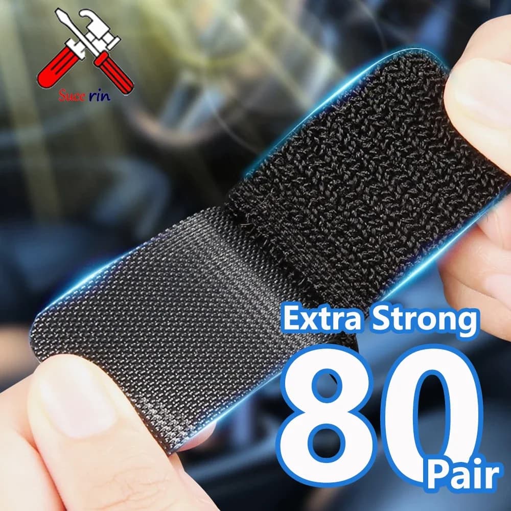 1-80 paia di nastro di fissaggio autoadesivo extra forte adesivo di fissaggio per tappeti nastro adesivo automatico di fissaggio con gancio e anello a doppio lato