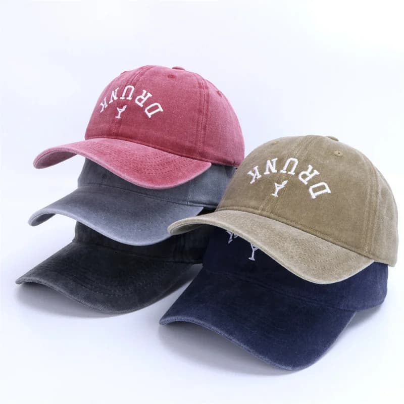 Men's American Retro Washed Baseball Cap Soft Top Dad Hat with Letter Embroidery Fashionable Casual Dad Caps