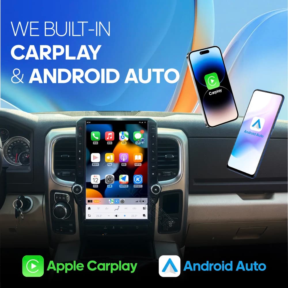 For Dodge Ram Pickup 1500 2013 - 2018 14.5inch Android13 Car Multimedia Video Player GPS Navigation Radio Carplay 4G wifi 360