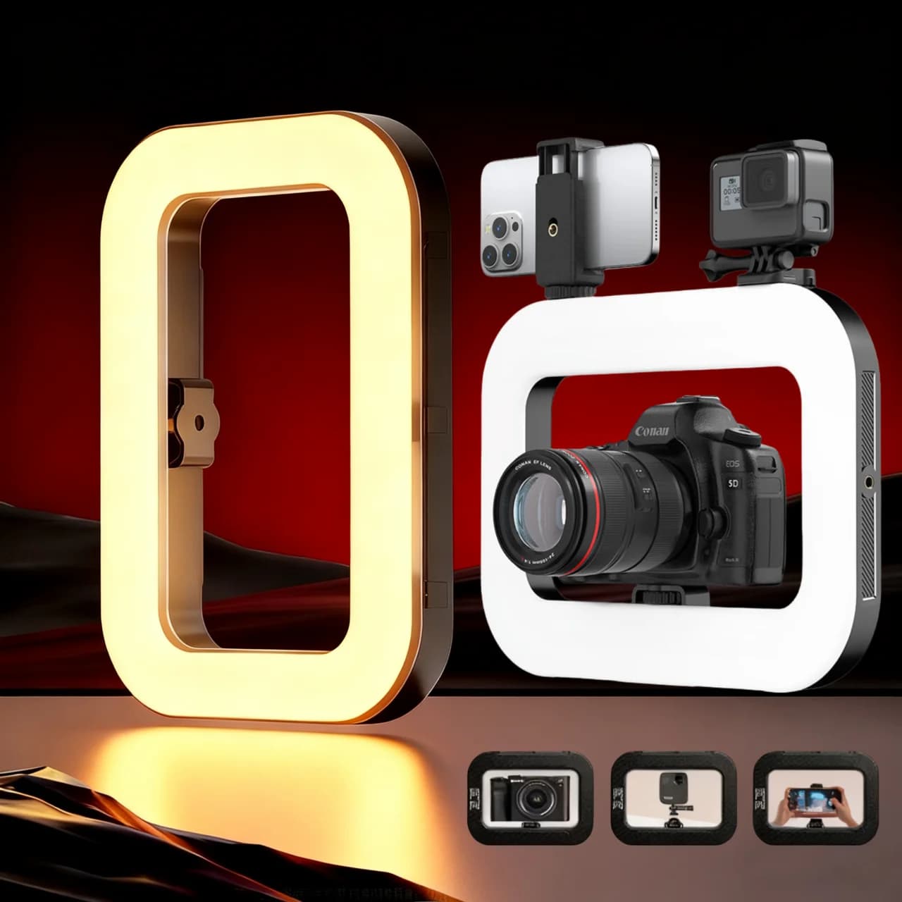 Selfie fill Light Photography Lighting Led square Lamp for Video Recording Live Broadcast Mobile fill light with clip