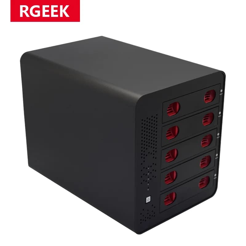 RGeek Case NAS Mini ITX in Alluminio a 5 Bay Hot Swap per Server di Archiviazione Cloud HDD