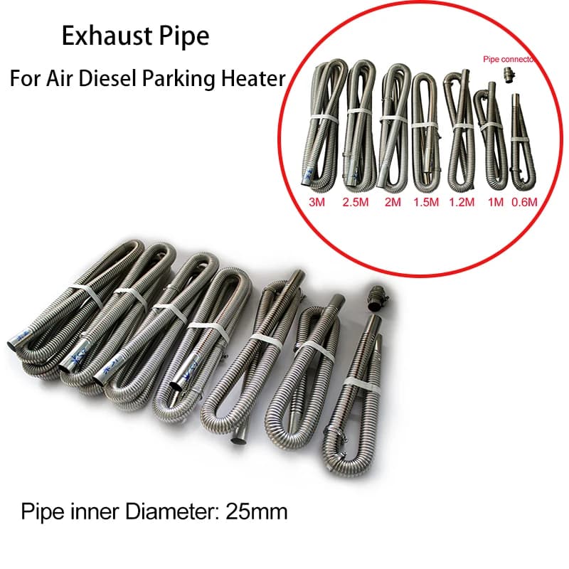 Air Diesel Parking Heater Stainless Steel Shoe Tube Gas Pipe 60 cm 100 cm 120 cm 150 cm 200 cm 250 cm 300 cm For Auto Ecc