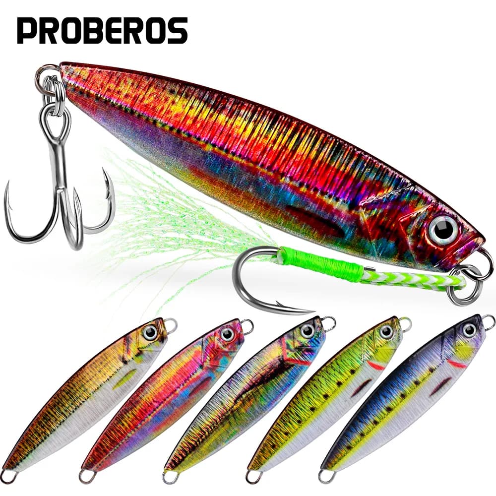 5 pcs iron plate lead fish long run Glitter 40g 7.8 cm sinking artificial iron plate bait hard laser jigging equipment