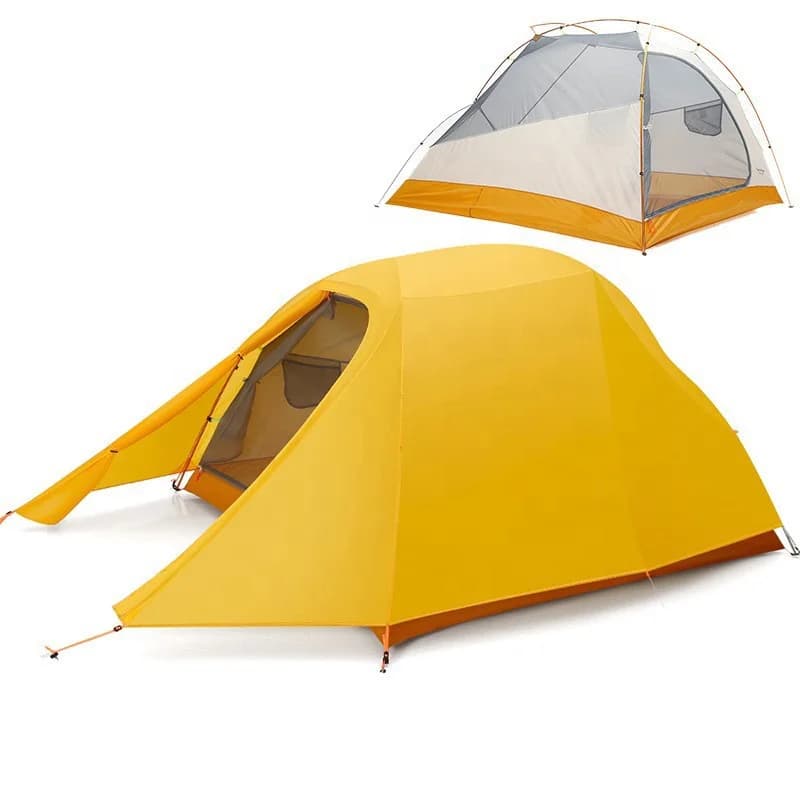 Ultralight outdoor waterproof trekking tent with double layer aluminum pole for 2 persons 2-3 persons