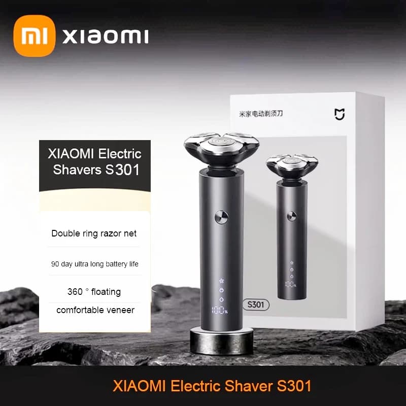 XIAOMI Electric Shaver Shaving Portable S301 Men's Beard Trimmer Machine Flex Razor IPX7 Washable Trimer Ceramic Blade Original