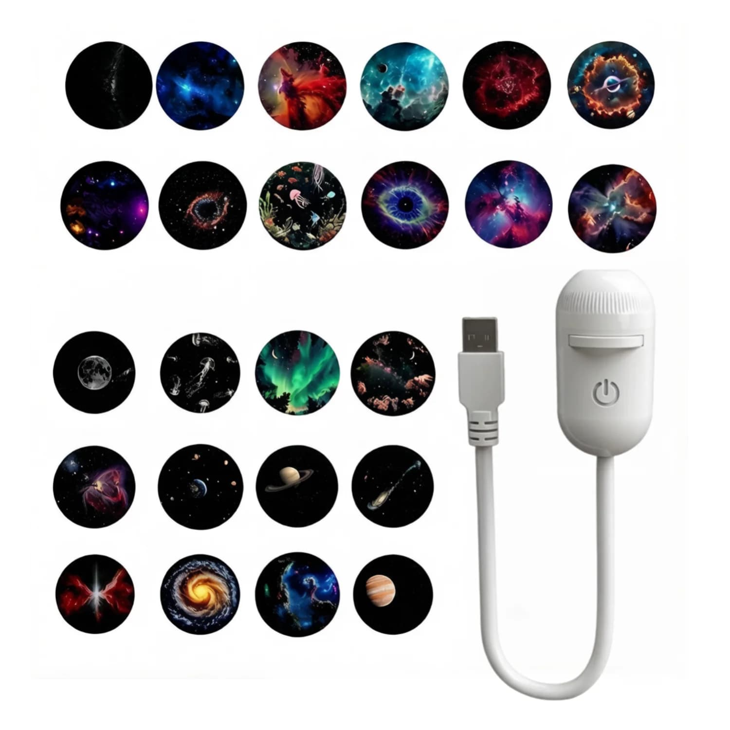 Mini Proiettore di Stelle Galattiche, Luce Notturna LED, Lampada Atmosfera Cielo Stellato per Camera da Letto, Decorazione per il Sonno, Luce Atmosfera LED 2-in-1, Novità