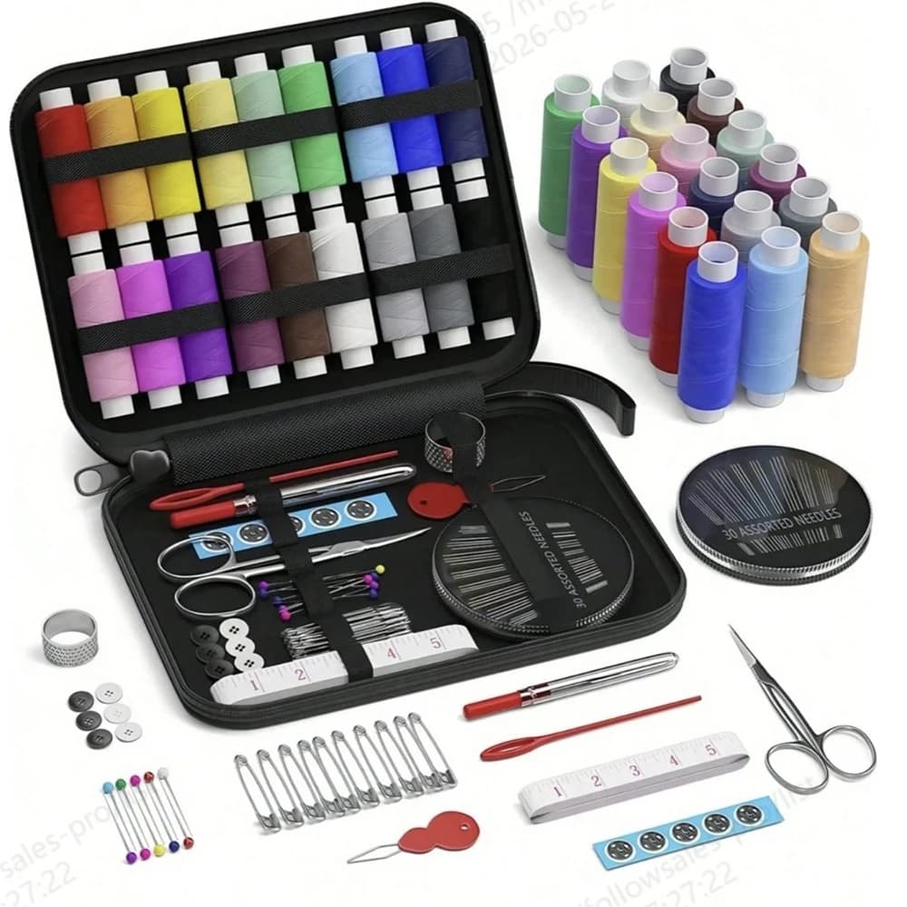 1pc Professional Sewing Accessories Set, Zippered Storage Case with Assorted Needles Thread，Portable Household Sewing Tools Set