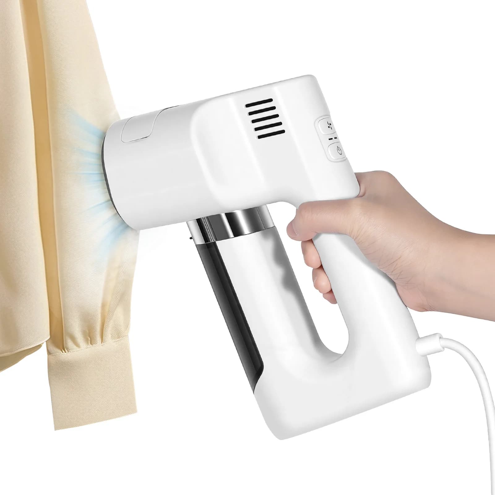 Vaporizzatore a Vapore, 1200W 3500Pa di Potenza, Stiratore Portatile con 2 Livelli di Aspirazione, Ferro da Stiro a Vapore per Casa, Stiratura a Secco e a Vapore