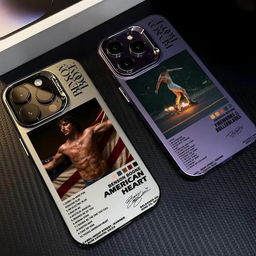 Singer B-Benson B-Boone Phone Case for iPhone 17 16 15 14 13 12 11 Pro Max, Designer Opaca Laser Aurora