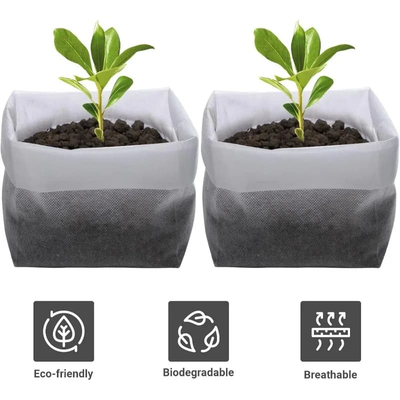 Sacchi per Coltivazione Traspiranti e Permeabili all'Acqua in Tessuto Non Tessuto - Kit per Semina di Verdure, Fiori e Piantine - Accessori da Giardino