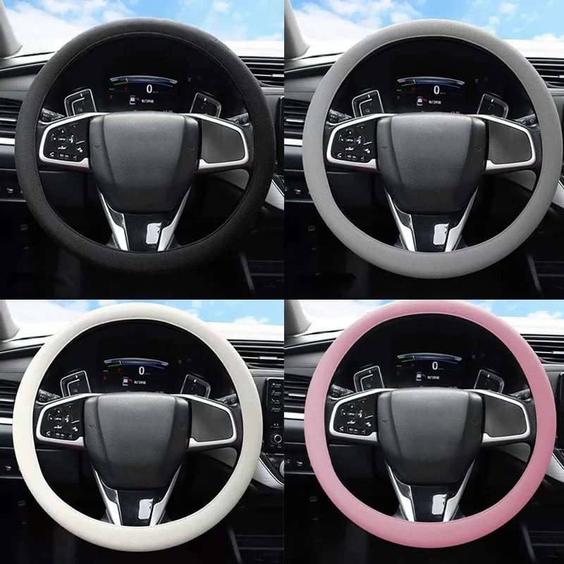 Coprivolante in gel di silice Protezione per volante per auto elastica completamente circondata antiscivolo universale per 33 cm-40 cm