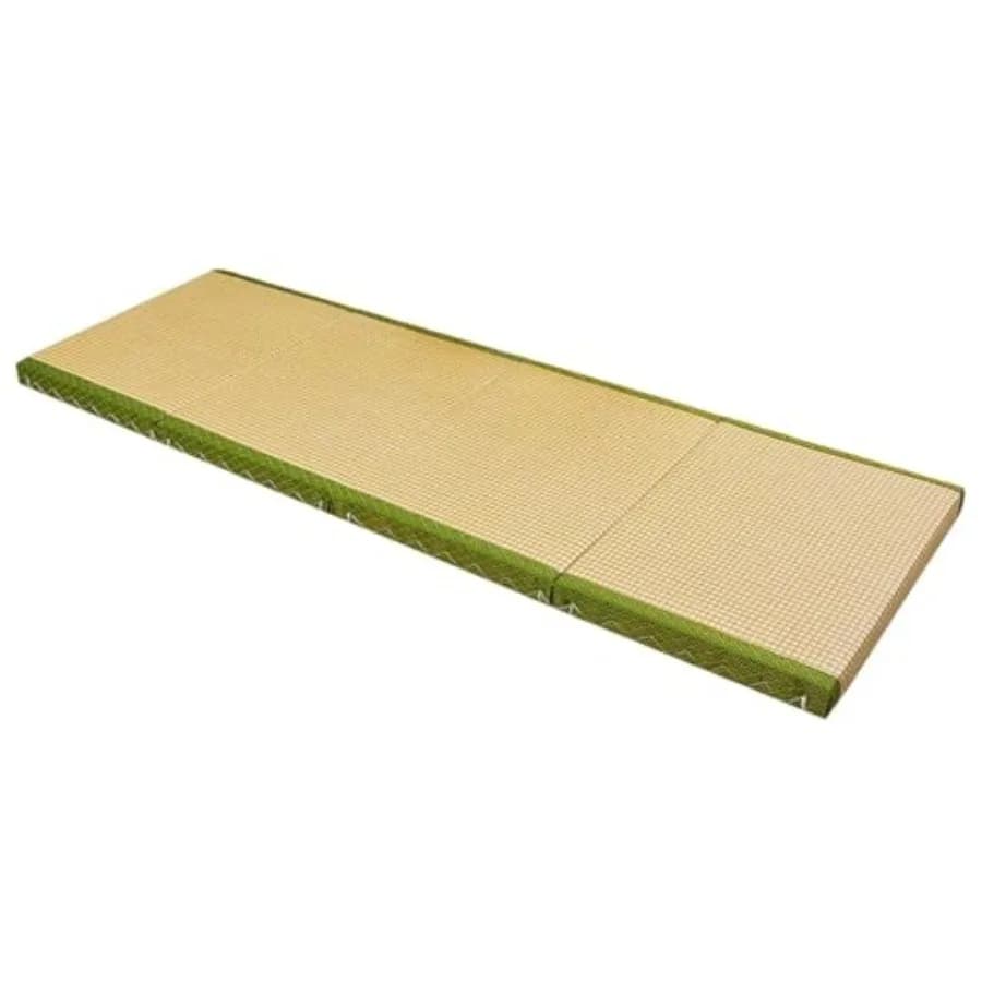 Materasso Pieghevole in Erba Rush con Cuscino in Fibra di Cocco, Sedia Tatami Portatile, Letto per Ospiti, Tappetino Tatami Giapponese per Yoga