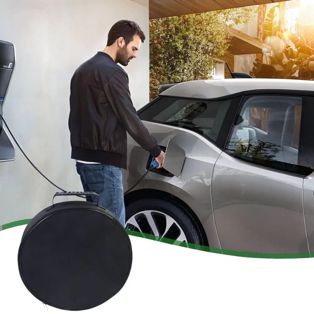 Durable Oxford EV Cable Organizer Pouch Portable Handle Storage Case For Electric Vehicle Charging Auto Supplies