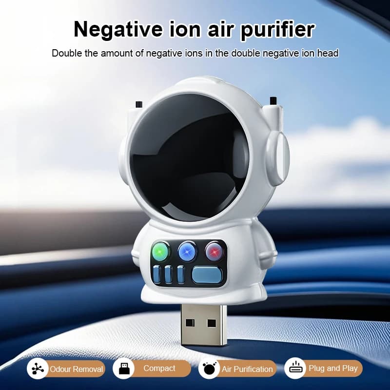 1 PC, purificatore d'aria agli ioni negativi per astronauta, design carino dei cartoni animati, astronauta, gattino, cucciolo, panda, plug and play, può migliorare la casa