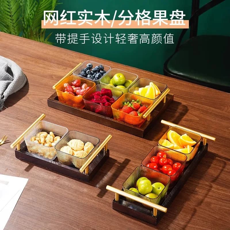 KTV Piatto di frutta Rinfreschi acrilici commerciali Tavolino Bar Snack Frutta secca Caramelle Piatto di snack Dim Sum Griglia di noci