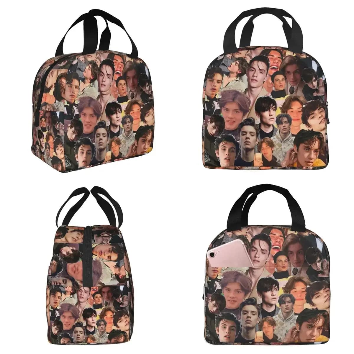 Louis Partridge Photo Collage Insulated Lunch Bag for Women Office Cooler Thermal Food Box Tote Portable Lunch Boxes Container