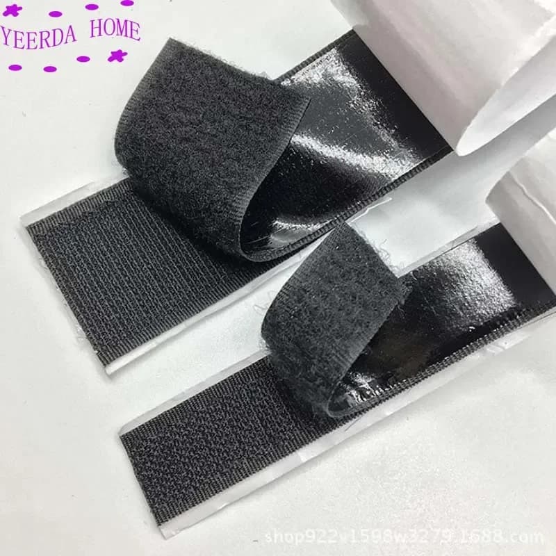 25 metri Nero Bianco Nastro di fissaggio con gancio e anello Adesivo in nylon magico Dischi ad anello adesivo Velcros 3M Colla 16/20/25/30mm FAI DA TE