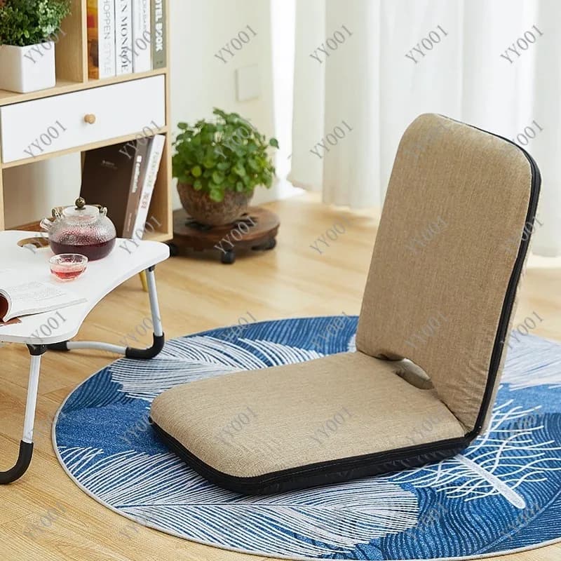 Sedia Tatami Pieghevole con Cuscino Schienale, Divano Lounge per Finestra a Bovindo o Soggiorno