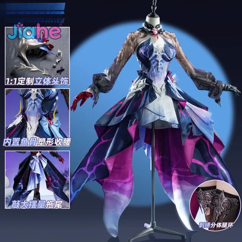 Hysilens Gioco Honkai:Star Rail Helektra Costume Cosplay Festa di Halloween Accessori per abiti sexy da donna Puntelli Parrucca 2025 Nuovo set