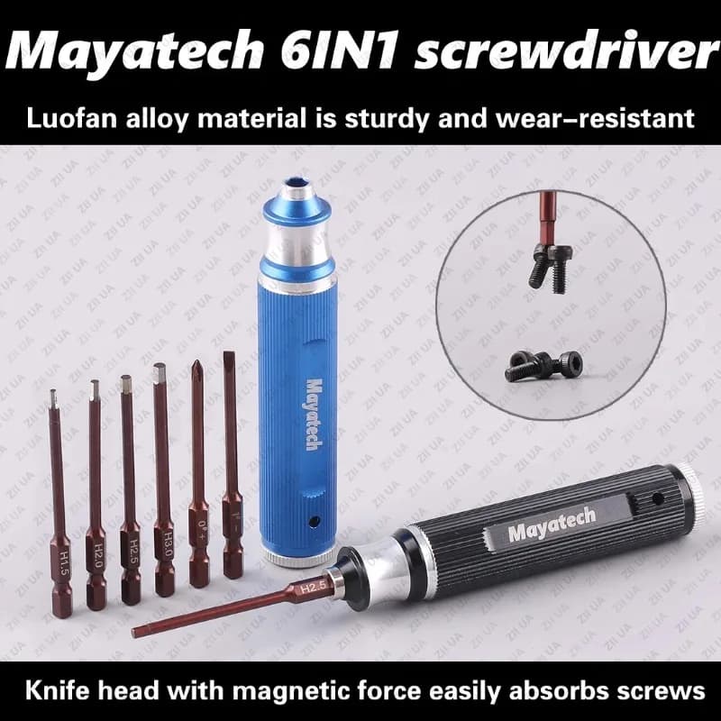 Kit di strumenti per cacciavite esagonale 6 in 1 Set di chiavi di riparazione magnetiche per modello di aereo drone elicottero RC