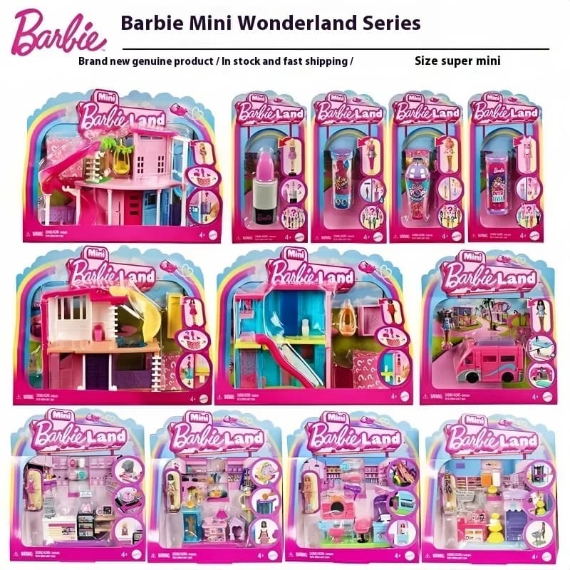Originale Mini Barbieland Casa delle bambole Parrucchiere Boutique di animali Supermercato Panetteria Teatro cinematografico Giocattolo per ragazza Regalo di compleanno Disponibile