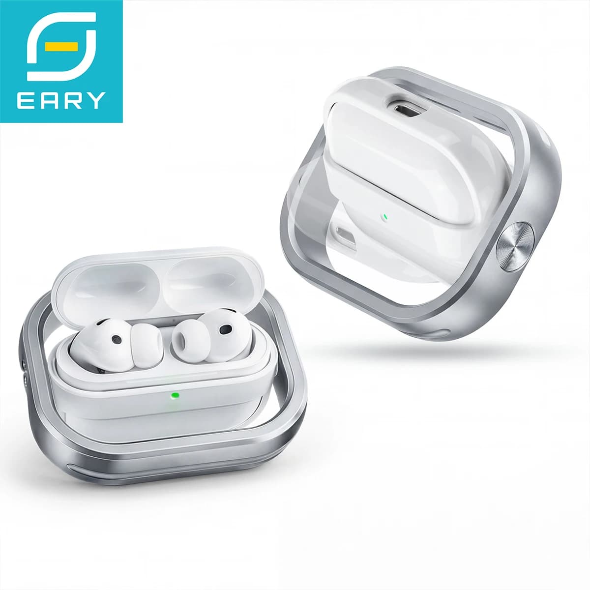 Custodia in metallo magnetica antiurto di lusso con rotazione a 360° per AirPods 4 e AirPods Pro 3, protezione anticaduta per auricolari