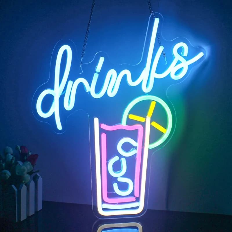 Bevande Tazza Neon Led Insegna Luci al neon dimmerabili Bar Decorazione della stanza per feste Negozio d'affari Pub Art Decorazione della parete Insegne Lampada USB Articolo