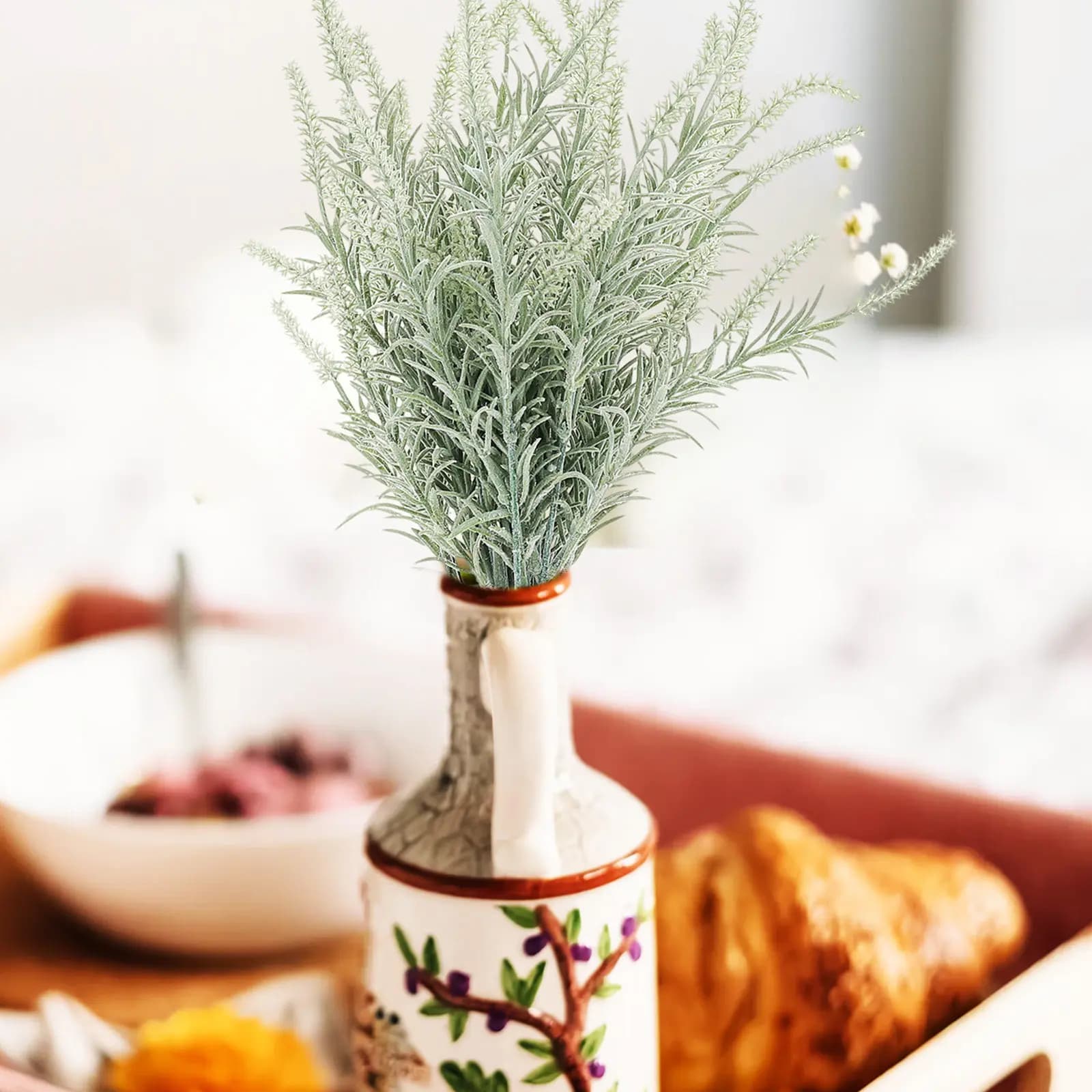 2 Pezzi di Salvia Artificiale, Piante Verdi Finte Realistiche per Decorazioni Fai-da-Te, Bouquet, Vasi, Casa, Ufficio, Negozio