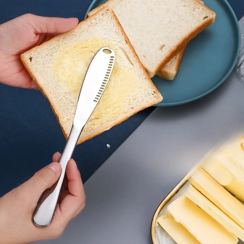 Set di 12 Coltelli per Burro, Formaggio e Dessert in Acciaio Inox, Utensili da Cucina per Marmellata, Crema e Pane