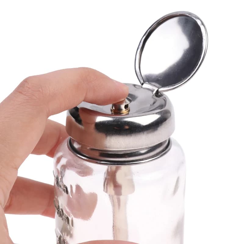 Flacone dosatore da 100 ml con pompa per smalto, flaconi vuoti con pompa a pressione, contenitore airless per manicure, liquido trasparente per trucco