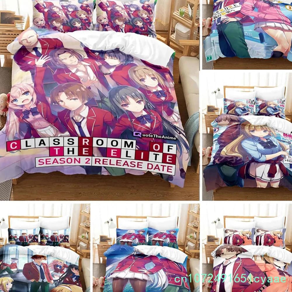 3D Printed Classroom Of The Elite Bedding Set Anime Duvet Cover Double Twin Full Queen King Adult Kids Bedclothes Quilt Cover